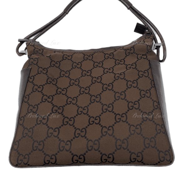 Authentic Gucci Monogram Dark Brown Shoulder Bag - Picture 2 of 15